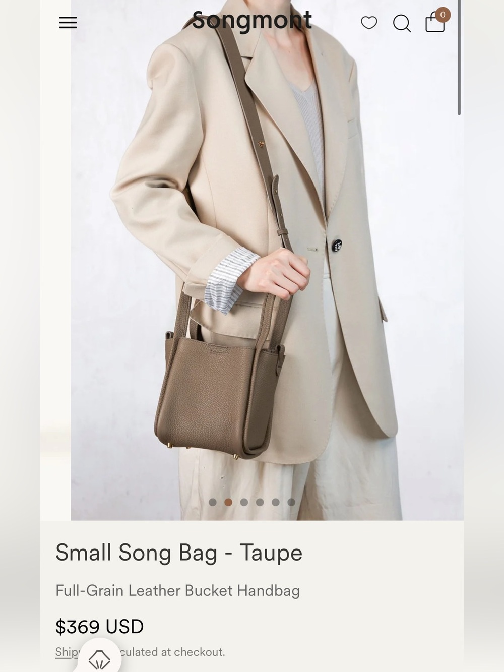 NWT! Songmont Small Song Bag - Taupe - retail $369